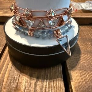 Rose Gold and Crystal Bracelet Set